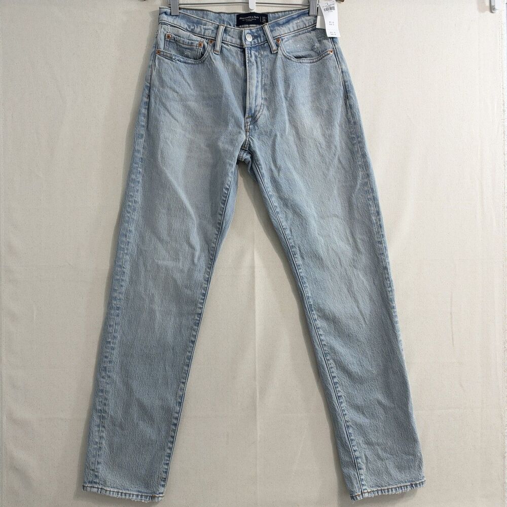 Abercrombie & Fitch Mens Jeans 31x34 Vintage Stretch Straight Light Wash NWT